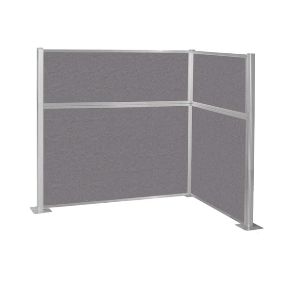 Pre-Configured Hush Panel Cubicle (L Shape) 6' x 4' Slate Fabric